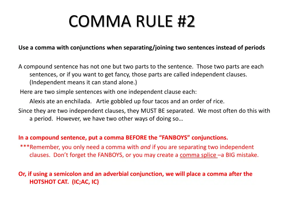 comma rule 2 1