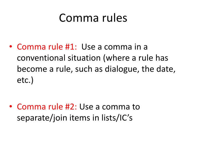 comma rules