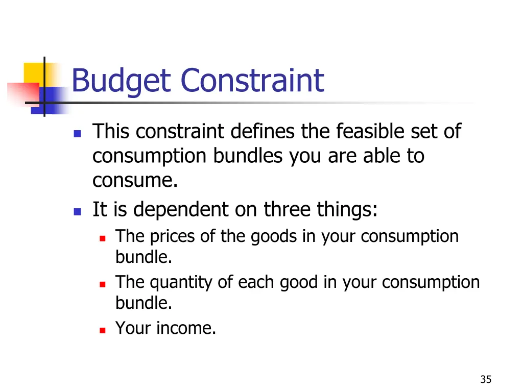 budget constraint