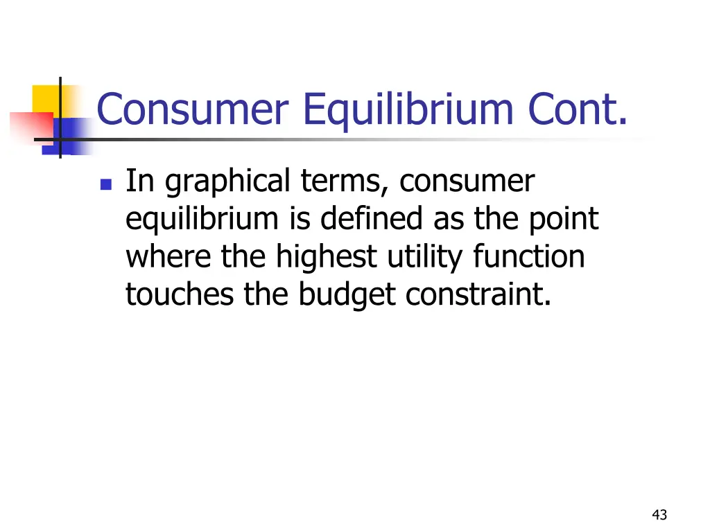 consumer equilibrium cont 1