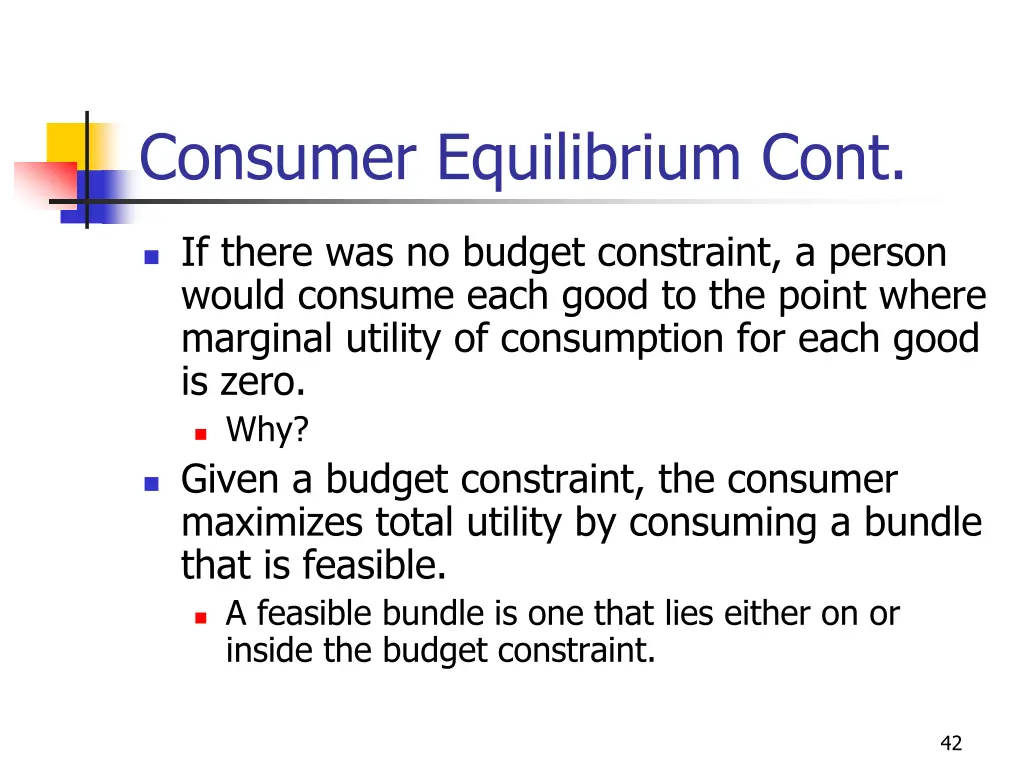 consumer equilibrium cont