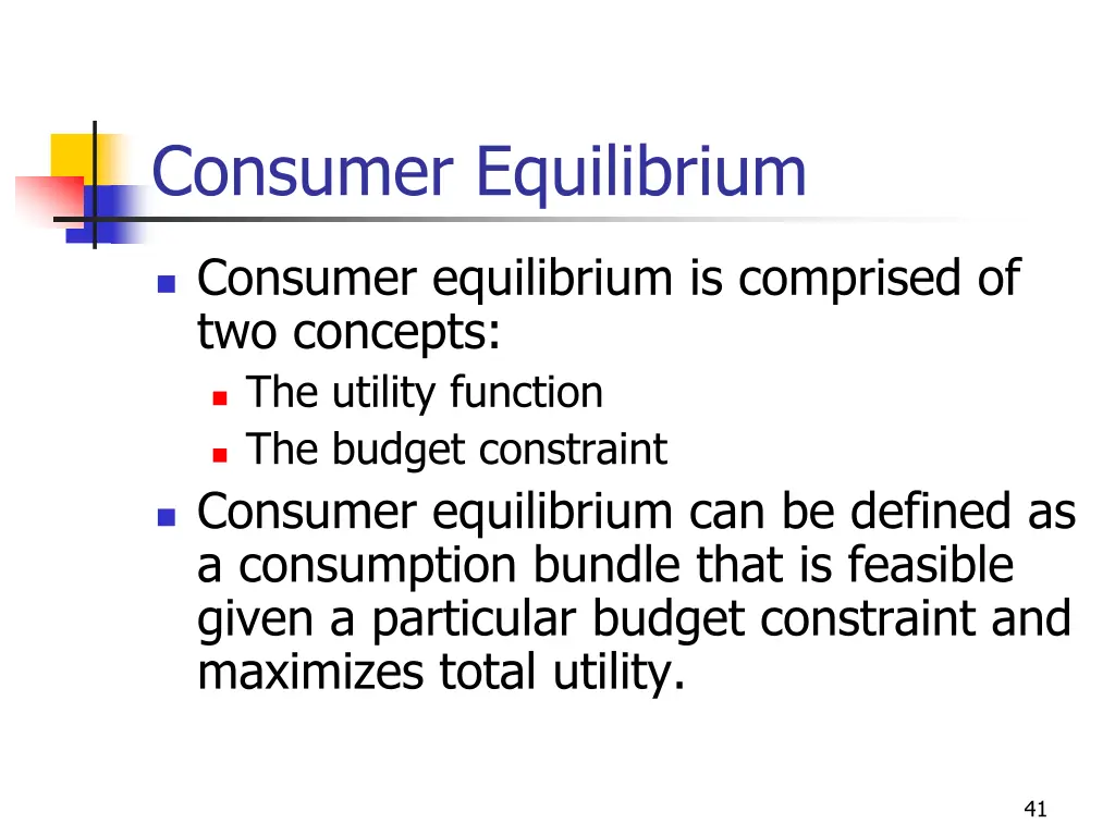 consumer equilibrium