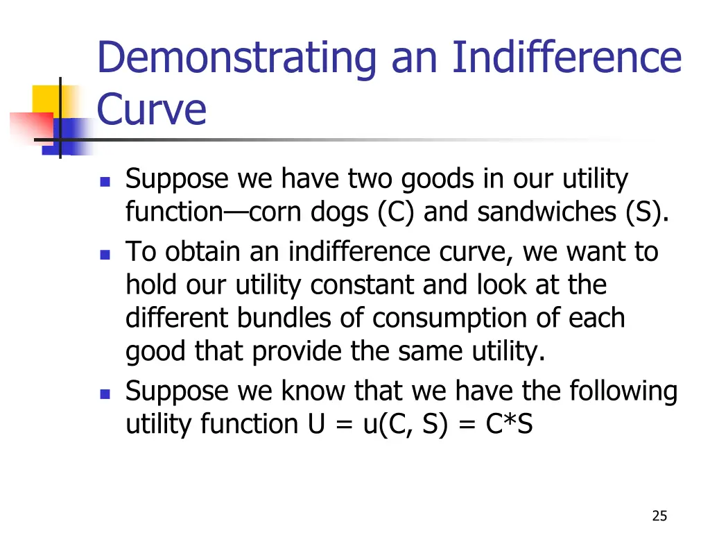 demonstrating an indifference curve