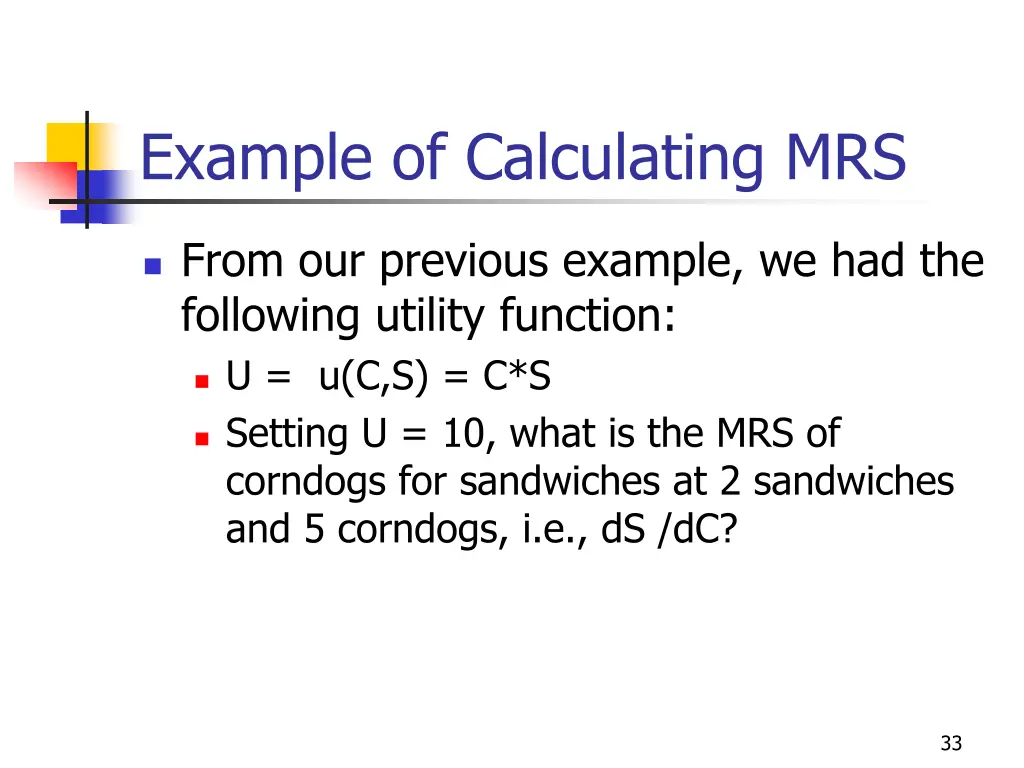 example of calculating mrs