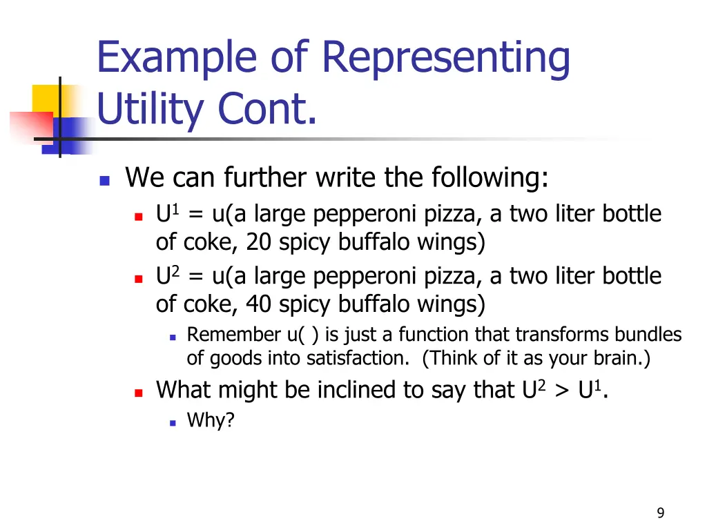 example of representing utility cont 1