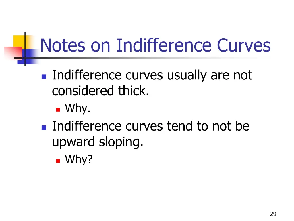 notes on indifference curves