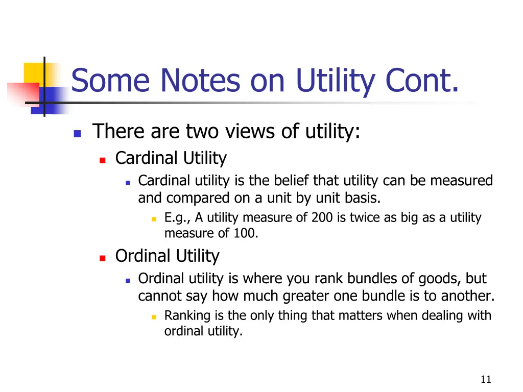 some notes on utility cont