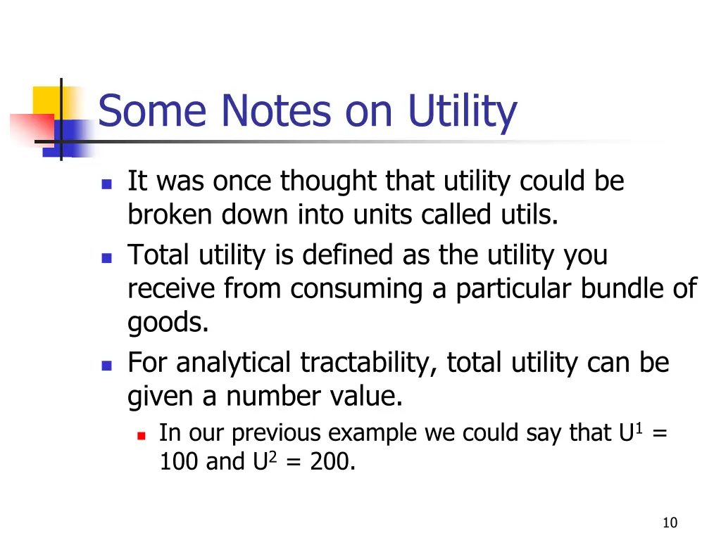 some notes on utility