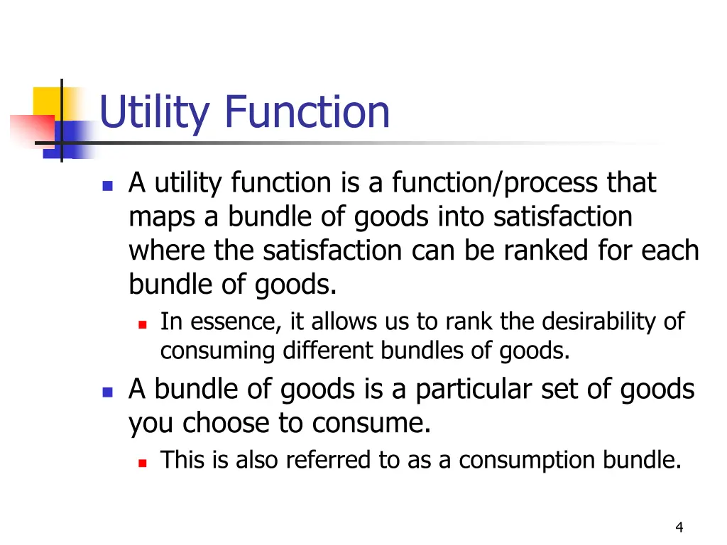 utility function