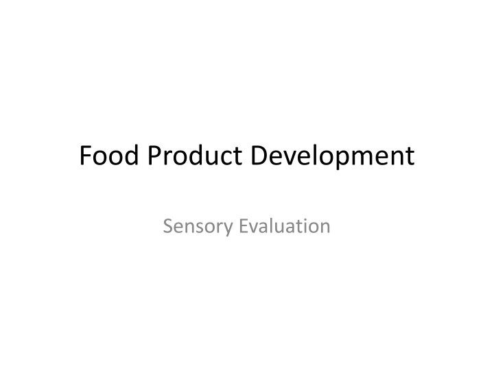 food product development