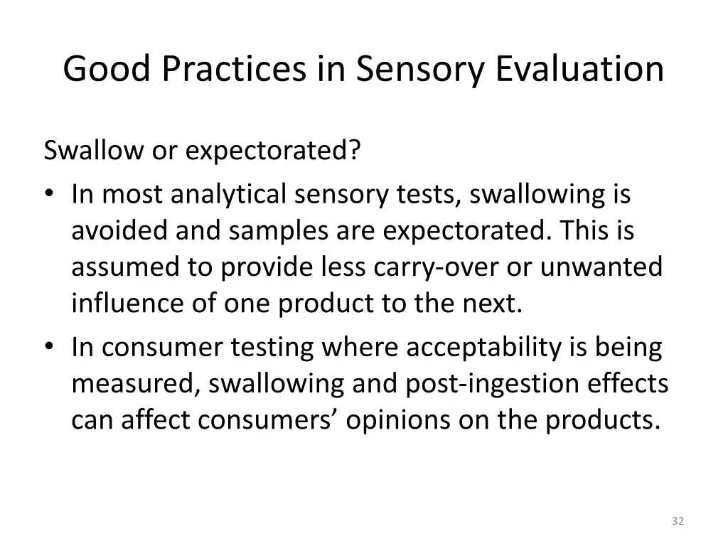 good practices in sensory evaluation 6