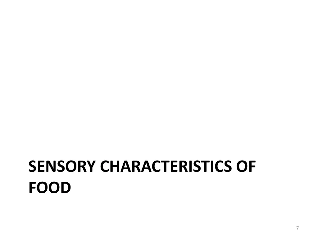 sensory characteristics of food