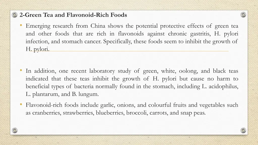 2 green tea and flavonoid rich foods emerging