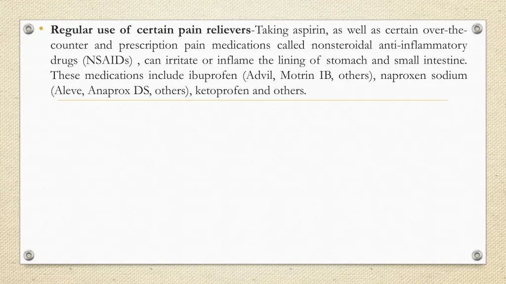 regular use of certain pain relievers taking