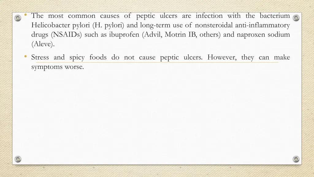 the most common causes of peptic ulcers