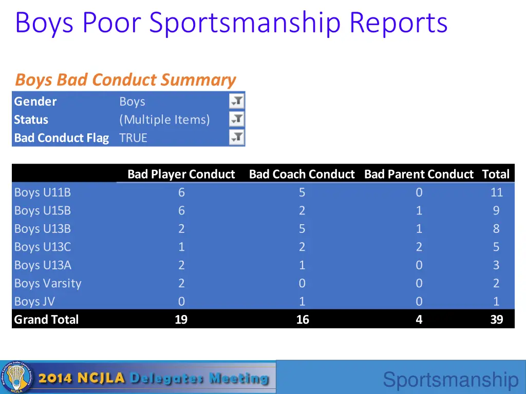 boys poor sportsmanship reports