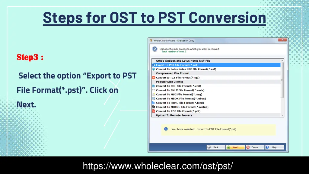 steps for ost to pst conversion 2