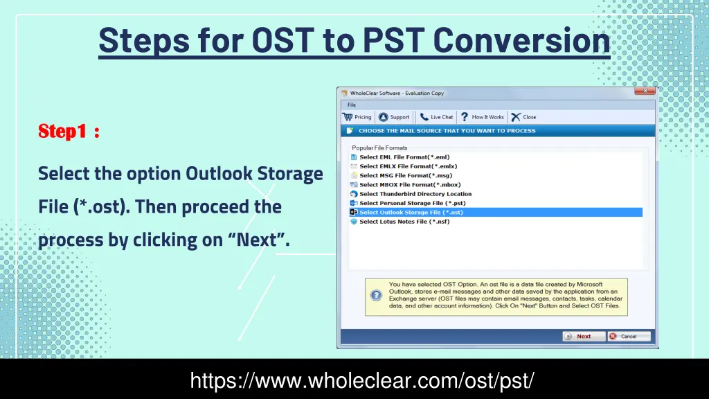 steps for ost to pst conversion