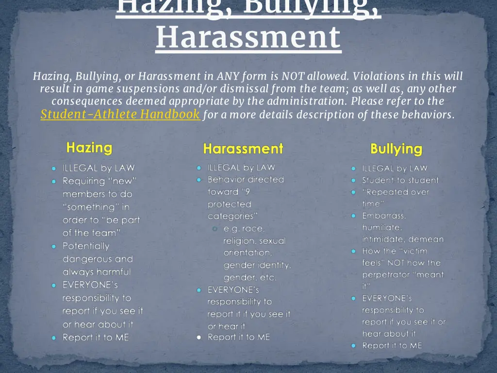 hazing bullying harassment