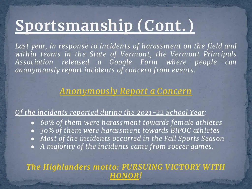 sportsmanship cont