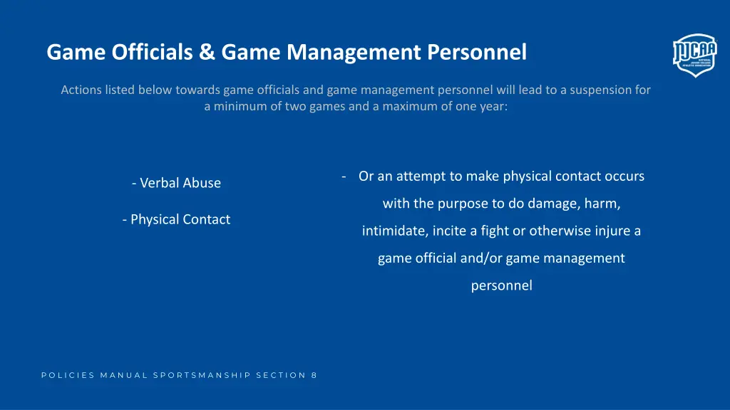 game officials game management personnel