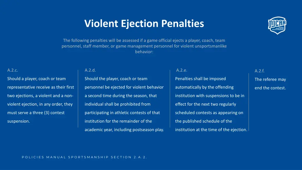 violent ejection penalties 1