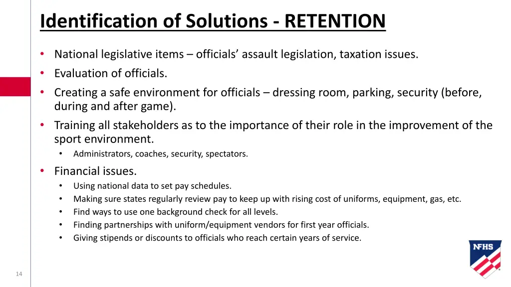 identification of solutions retention 1