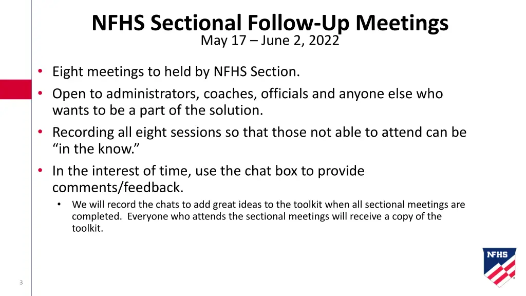 nfhs sectional follow up meetings may 17 june