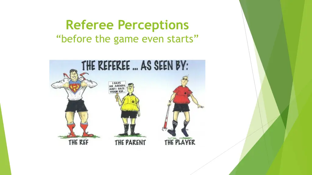 referee perceptions before the game even starts