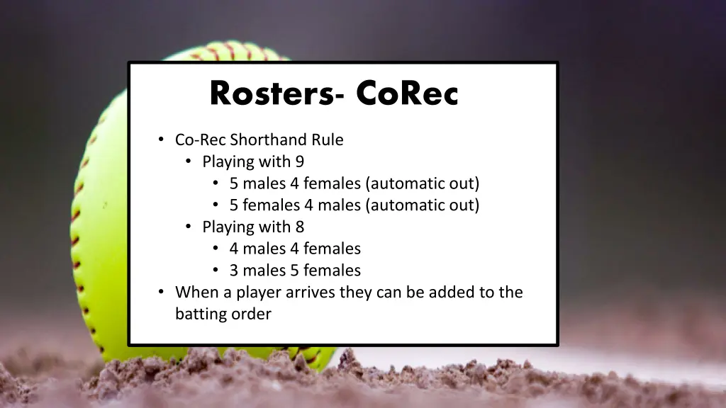 rosters corec