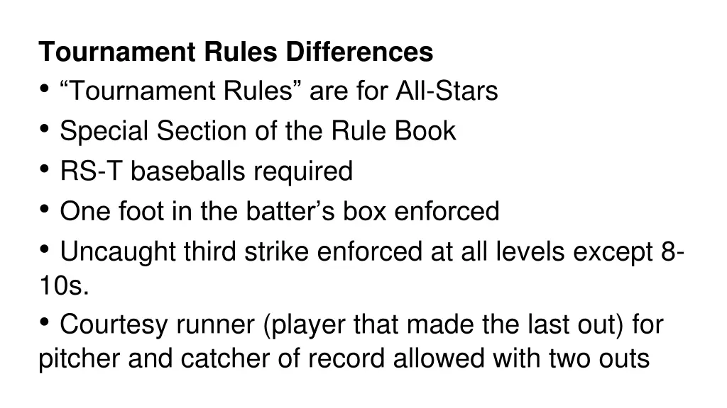 tournament rules differences tournament rules