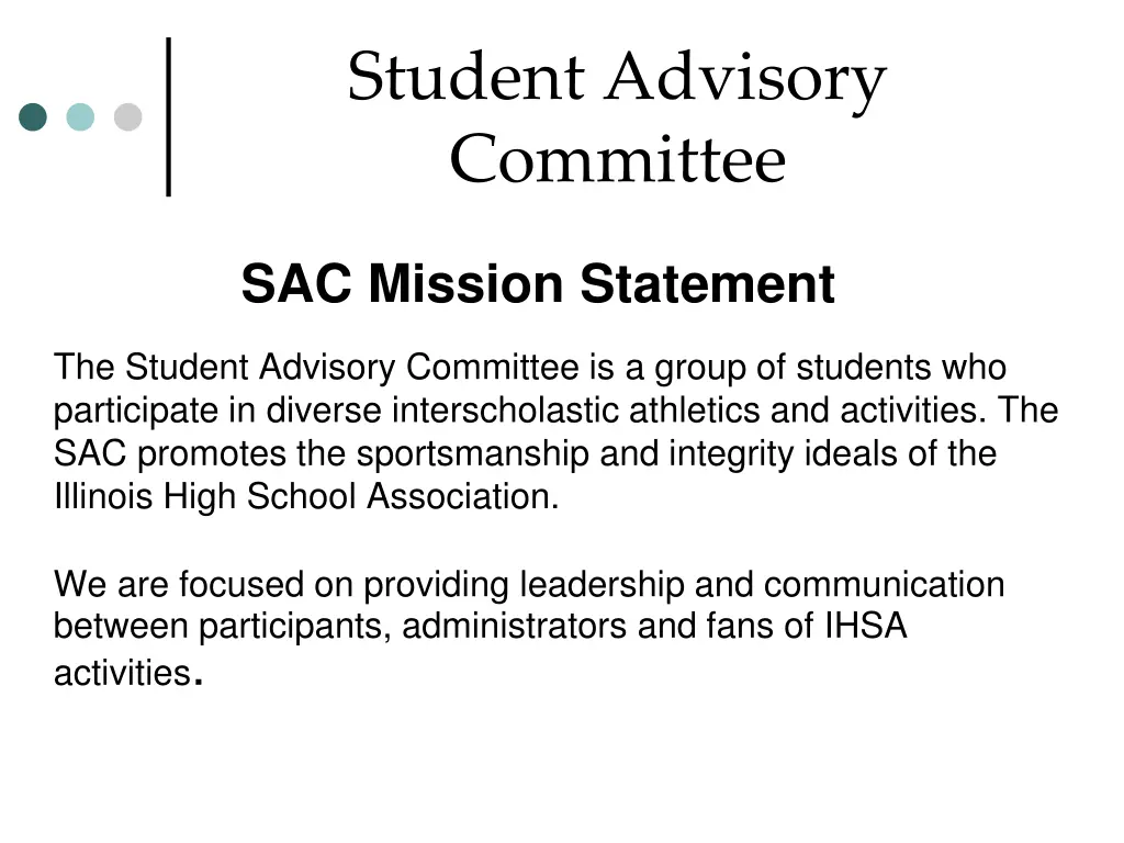 student advisory committee