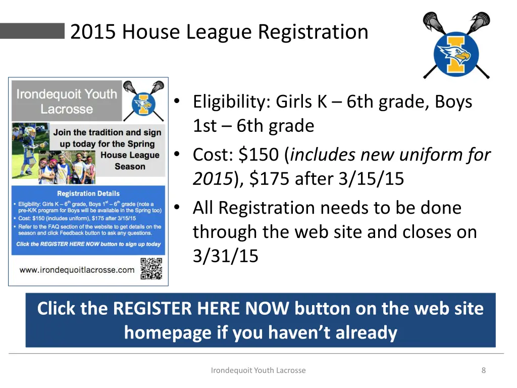 2015 house league registration