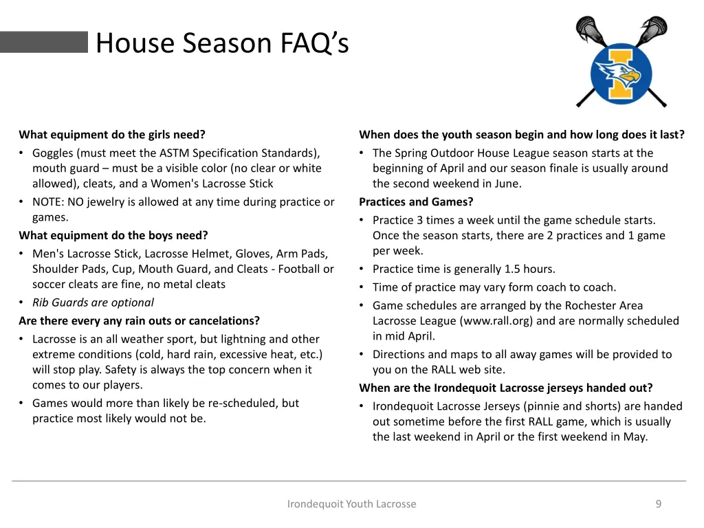 house season faq s