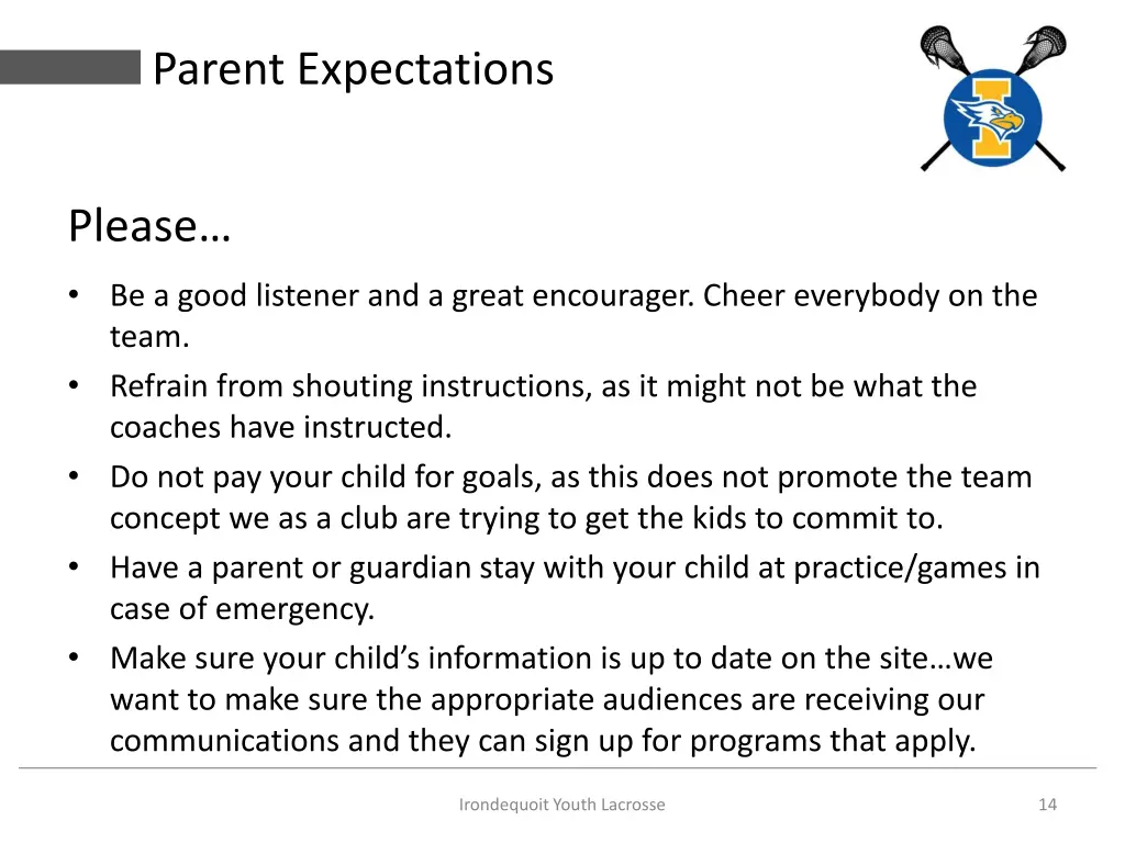 parent expectations