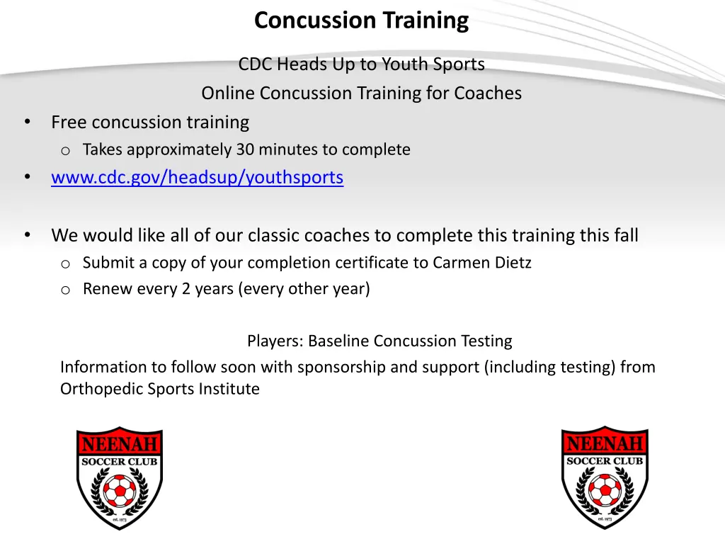 concussion training