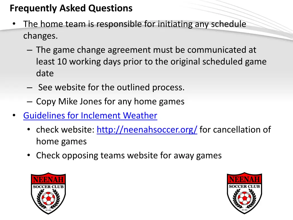 frequently asked questions the home team