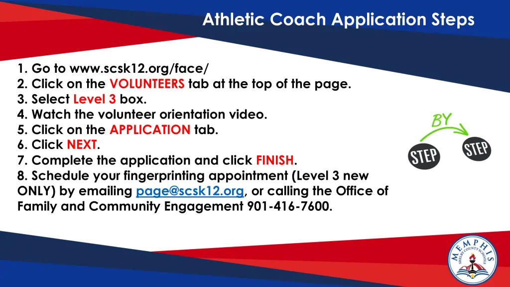 athletic coach application steps