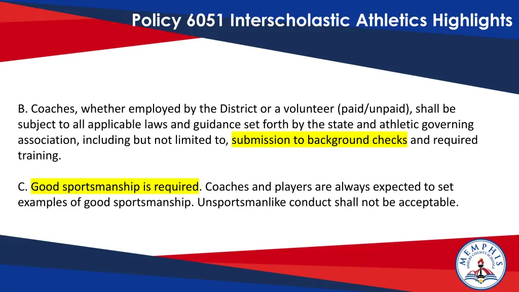 policy 6051 interscholastic athletics highlights