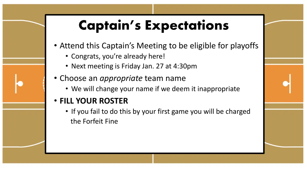 captain s expectations