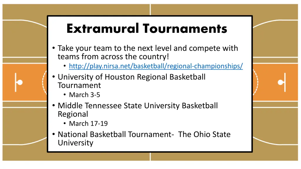 extramural tournaments