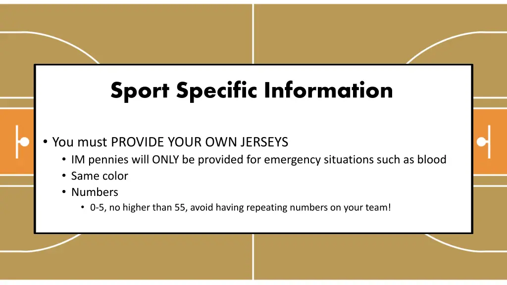 sport specific information