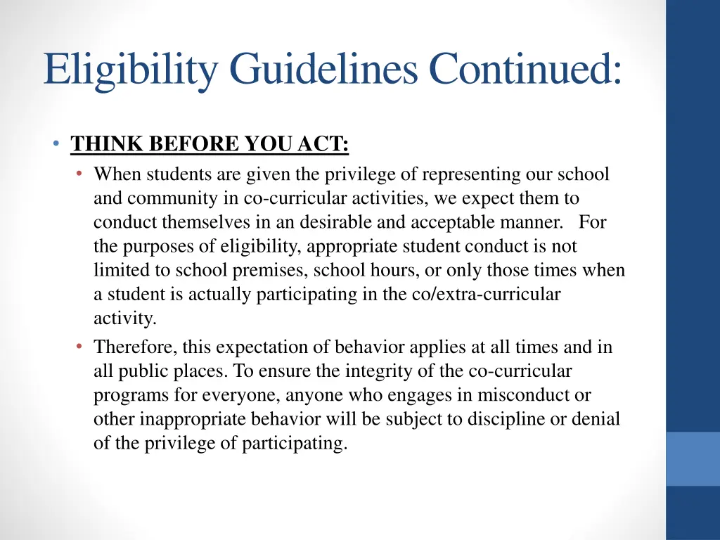 eligibility guidelines continued 1