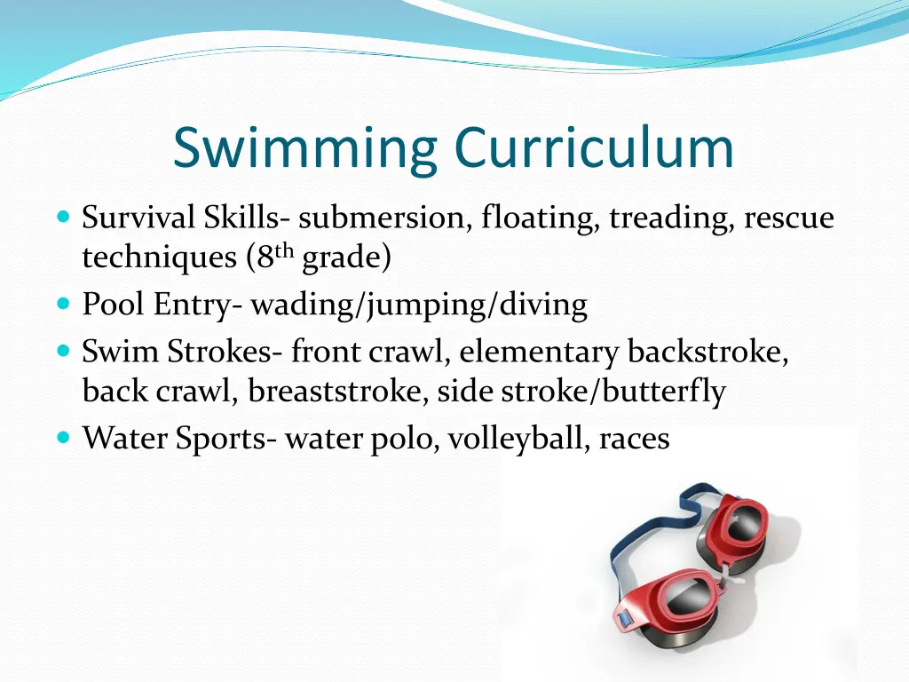 swimming curriculum