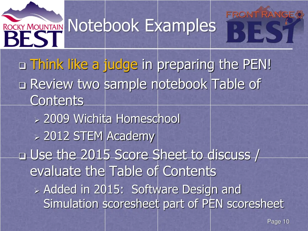 notebook examples