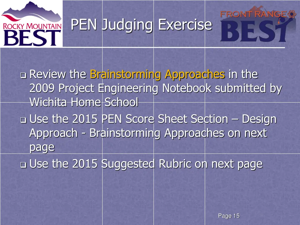 pen judging exercise