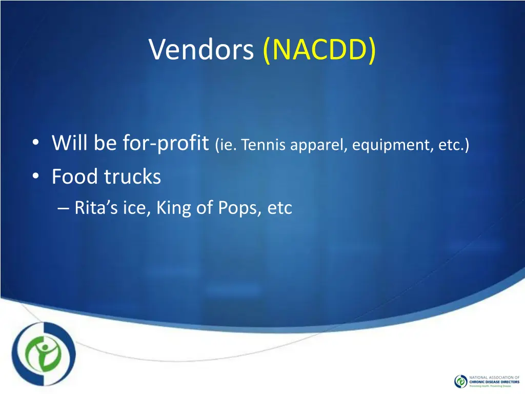 vendors nacdd