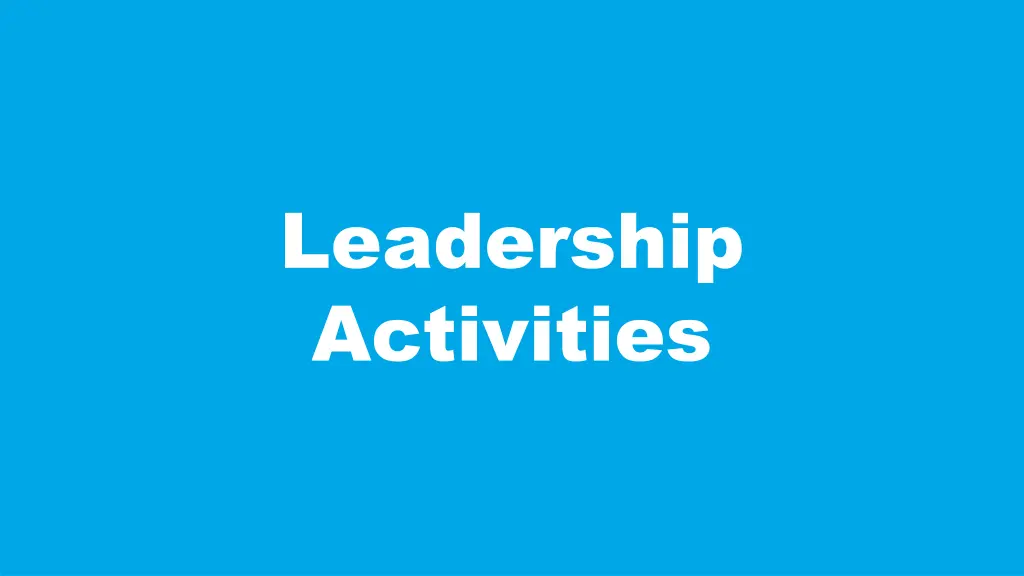 leadership activities