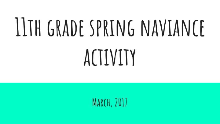 11th grade spring naviance activity