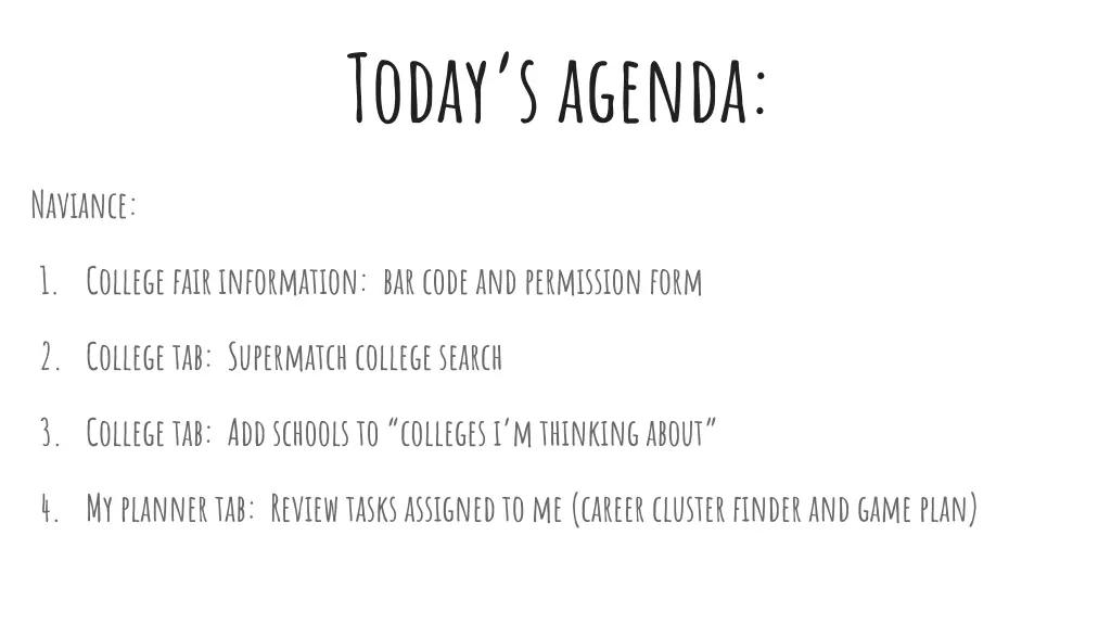 today s agenda